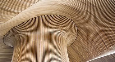 Mass Timber Construction swatch headquarters by Shigeru Ban